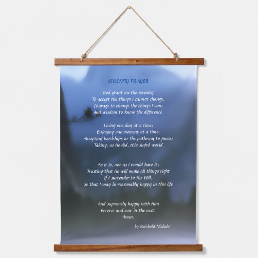 Serenity Prayer Wandteppich Mit Holzrahmen (Vorderseite)