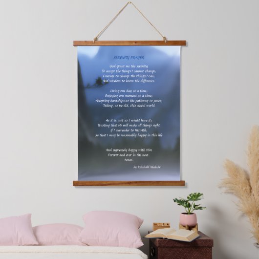 Serenity Prayer Wandteppich Mit Holzrahmen (Schlafzimmer)