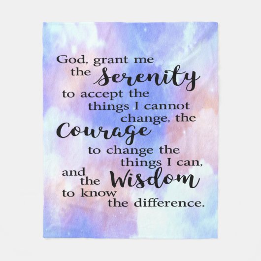 Serenity Prayer Watercolor Fleece Blanket (Vorderseite)
