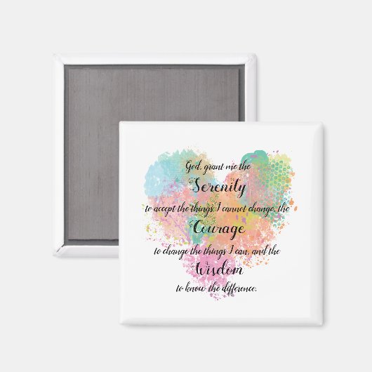 Serenity Prayer Watercolor Magnet (Vorderseite/Rückseite)