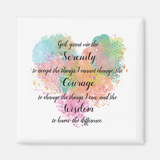 Serenity Prayer Watercolor Magnet (Vorne)