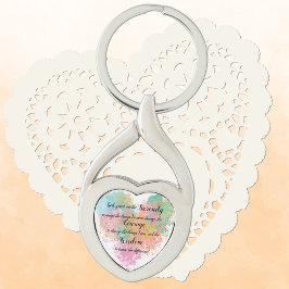 Serenity Prayer Watercolor Metal Schlüsselanhänger