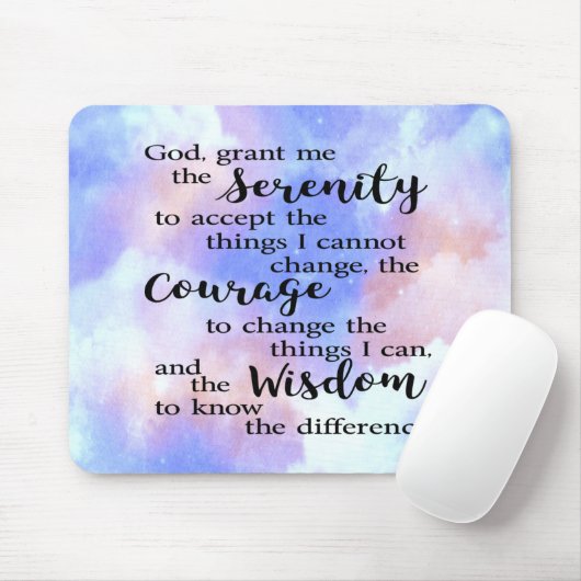 Serenity Prayer Watercolor Mouse Pad Mousepad (Mit Mouse)