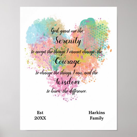 Serenity Prayer Watercolor Poster (Vorne)