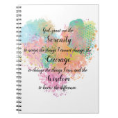 Serenity Prayer Watercolor SpiralNotebook Notizblock (Vorderseite)