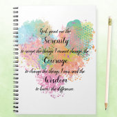 Serenity Prayer Watercolor SpiralNotebook Notizblock