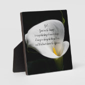 Serenity Prayer White Calla Lily Floral Fotoplatte (Vorderseite)