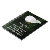 Serenity Prayer White Calla Lily Floral Notizblock (Linke Seite)