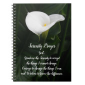 Serenity Prayer White Calla Lily Floral Notizblock (Vorderseite)