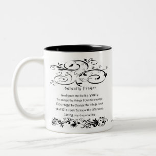Serenity Prayer White Zweifarbige Tasse