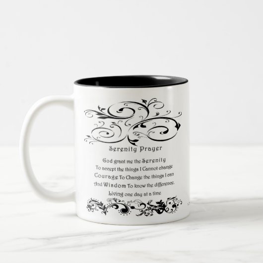Serenity Prayer White Zweifarbige Tasse (Links)