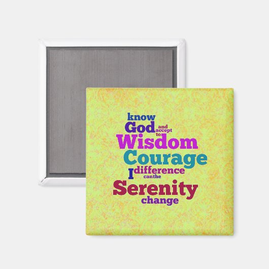 Serenity Prayer wordmagnet Magnet (Vorderseite/Rückseite)