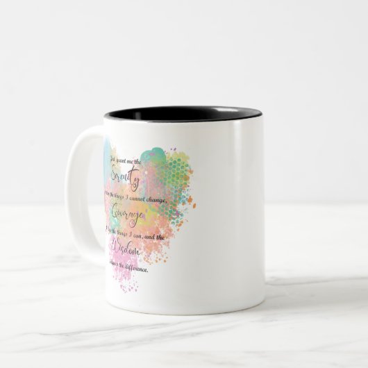 Serenity Prayer Zweifarbige Tasse (Vorderseite Links)