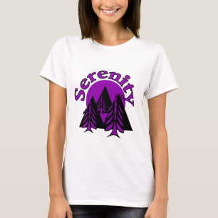 SERENITY   Quote Modern Black Purple Moon Tree's T-Shirt