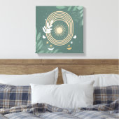 Serenity Sage: Boho Minimalismus Leinwanddruck (Insitu (Schlafzimmer))