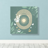 Serenity Sage: Boho Minimalismus Leinwanddruck (Insitu (Holzboden))