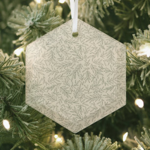 Serenity-Salbei-Grün Sanftes Blattflüstern Minim Ornament Aus Glas