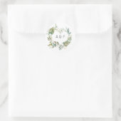 Serenity Simplistic Greenerity Geometric Wedding Runder Aufkleber (Tasche)