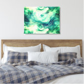 Serenity Splash: Abstrakte Wasserfarbe Leinwanddruck (Insitu (Schlafzimmer))