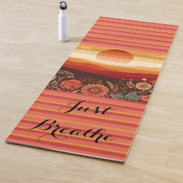 Serenity Sunset Yoga Mat - 'Just Breathe' Yogamatte