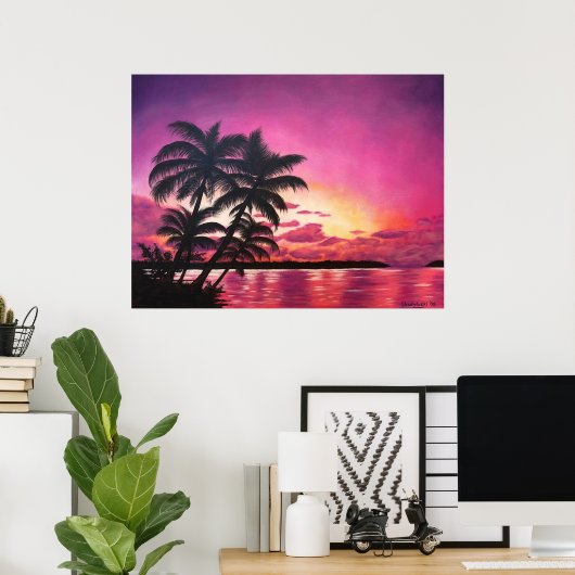 "Serenity" Tropical Island Ocean Art Poster Print (Heimbüro)