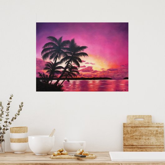 "Serenity" Tropical Island Ocean Art Poster Print (Küche)