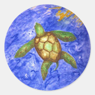 Serenity Turtle Runder Aufkleber