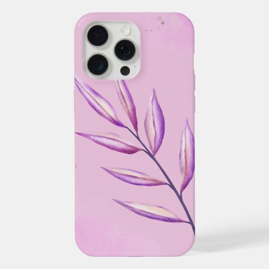 'Serenity Veilchenblatt' Minimalist iPhone 15 Pro Hülle (Rückseite)