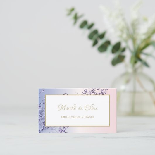 Serenity Water Splash Pink und Lavender Boutique Visitenkarte (Stehend Vorderseite)