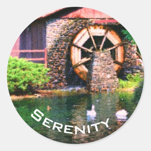 Serenity Water Wheel Inspiration Runder Aufkleber (Vorderseite)