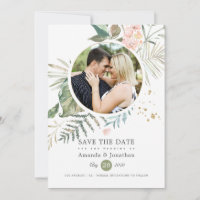 Serenity Watercolor Greenery Geometric Wedding
