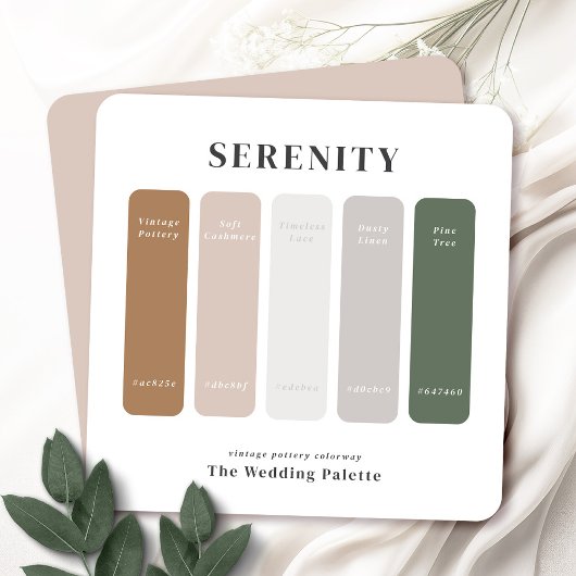 Serenity Wedding Suite | Farbpalette Mitteilungskarte