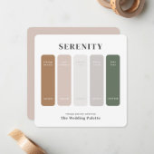 Serenity Wedding Suite | Farbpalette Mitteilungskarte (Vorderseite/Rückseite Beispiel)