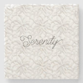 Serenity Weiß Koralle Steinuntersetzer (Vorderseite)