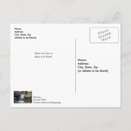 Serenity Wellness-Center Falls werden bald gut Pos Postkarte (Rückseite)