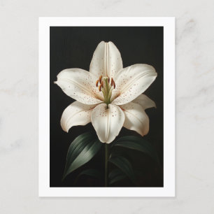 Serenity White Lily - Eleganter Blumengruß Postkarte