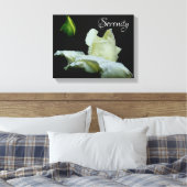 Serenity White Rosenknospe Inspirational Words Leinwanddruck (Insitu (Schlafzimmer))