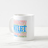 Serenity Word Cloud Coffee Tasse (Vorderseite Links)