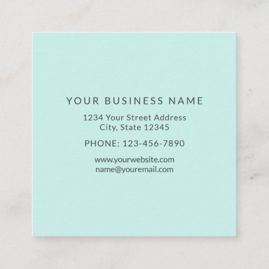 Serenity Yoga Instructor - Yoga Practice Quadratische Visitenkarte (Rückseite)