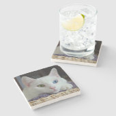 Serenitynahaufnahme-Marmor-Untersetzer #2 Steinuntersetzer (Seitenansicht)