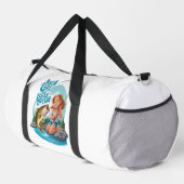 Serenitys Catch: Mädchen fischt auf einem Felsen Duffle Bag (Rechte Ecke)