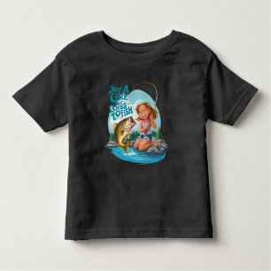 Serenitys Fang: Girl Fishing on a Rock Kleinkind T-shirt