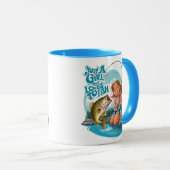 Serenitys Fang: Girl Fishing on a Rock Tasse (VorderseiteRechts)