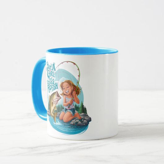 Serenitys Fang: Girl Fishing on a Rock Tasse (Vorderseite Links)