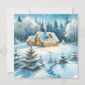 Serenlogkabine im Winterwald Karte (Vorderseite)