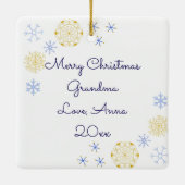 Serenlogkabine im Winterwald Keramikornament (Rückseite)