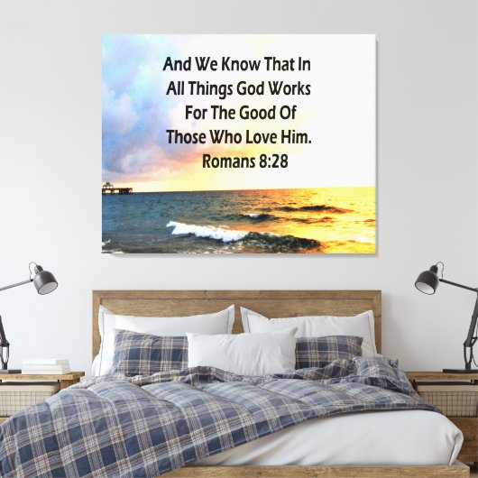 SERENROMANS 8:28 SCRIPTURE VERSE LEINWANDDRUCK (Insitu (Schlafzimmer))