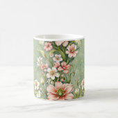 Serenrosa und weiße Blume auf dem Schlachtfeld Kaffeetasse (Mittel)