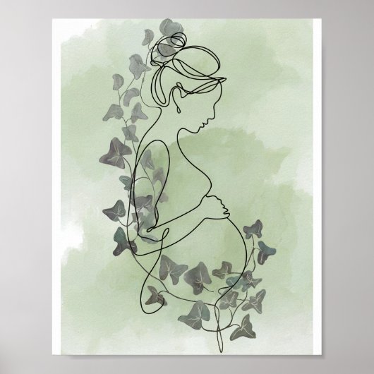 Serenschwangerschaft Silhouette mit Ivy Sage Water Poster (Vorne)