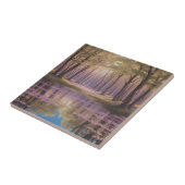 Serensee und Wildblumen in sanften Wasserfarben Fliese (Seite)